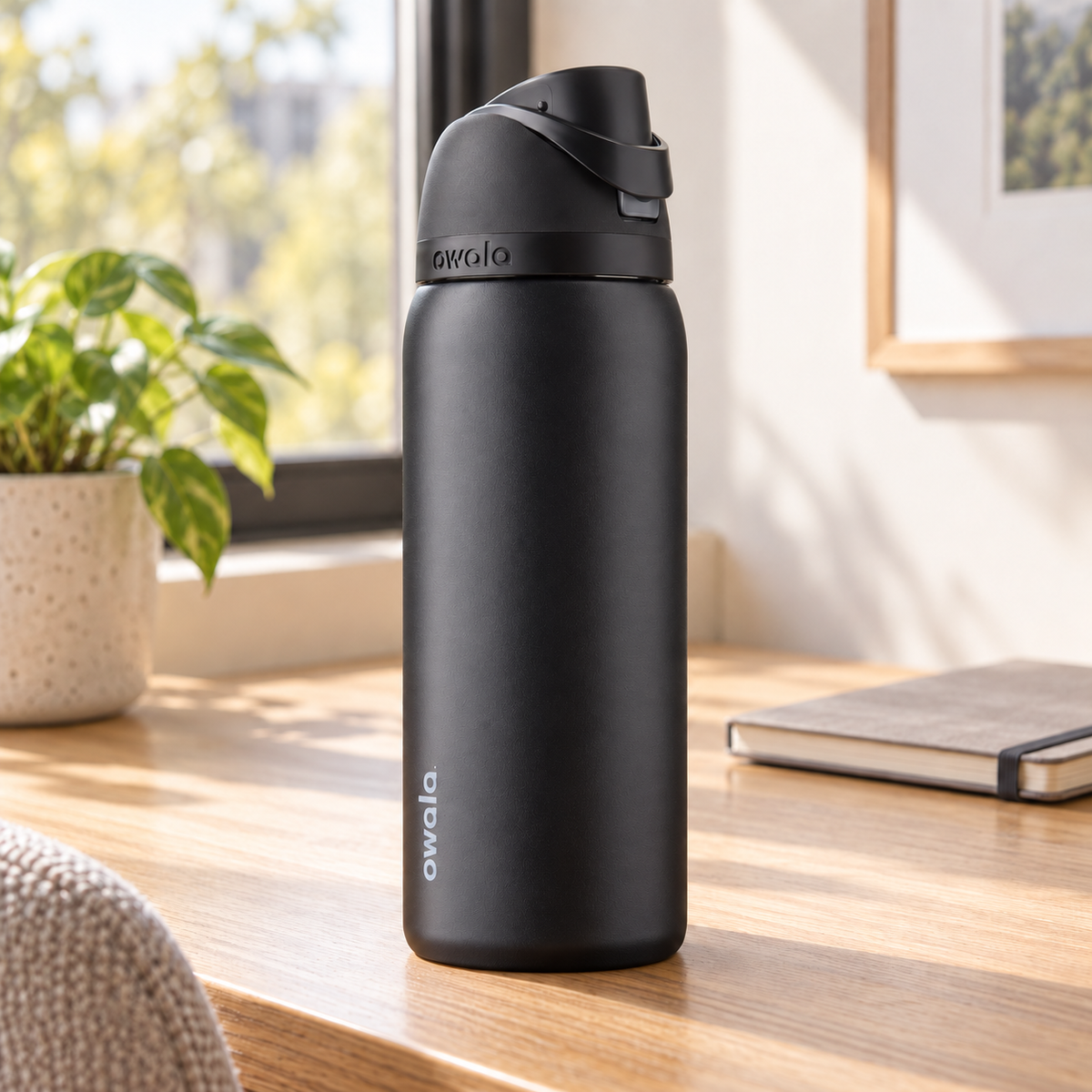 Owala FreeSip 32 oz, Very, Very Dark — Lifestyle Hero