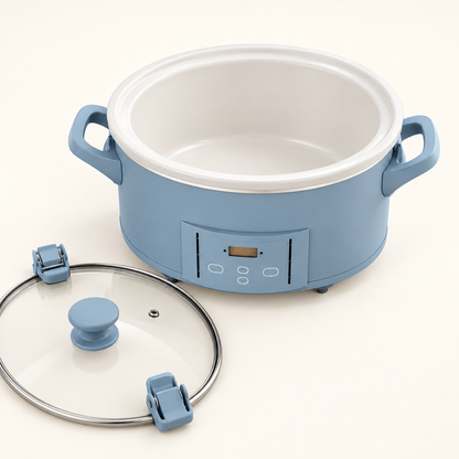 Crock-Pot Design Series 7-Quart, Morning Haze Blue — Open Crock