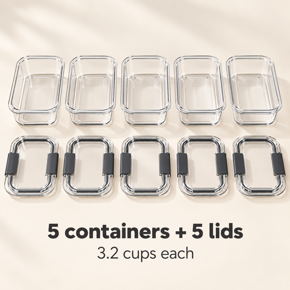 Rubbermaid Brilliance 3.2-cup set of five — Set Composition
