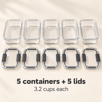 Rubbermaid Brilliance 3.2-cup set of five — Set Composition