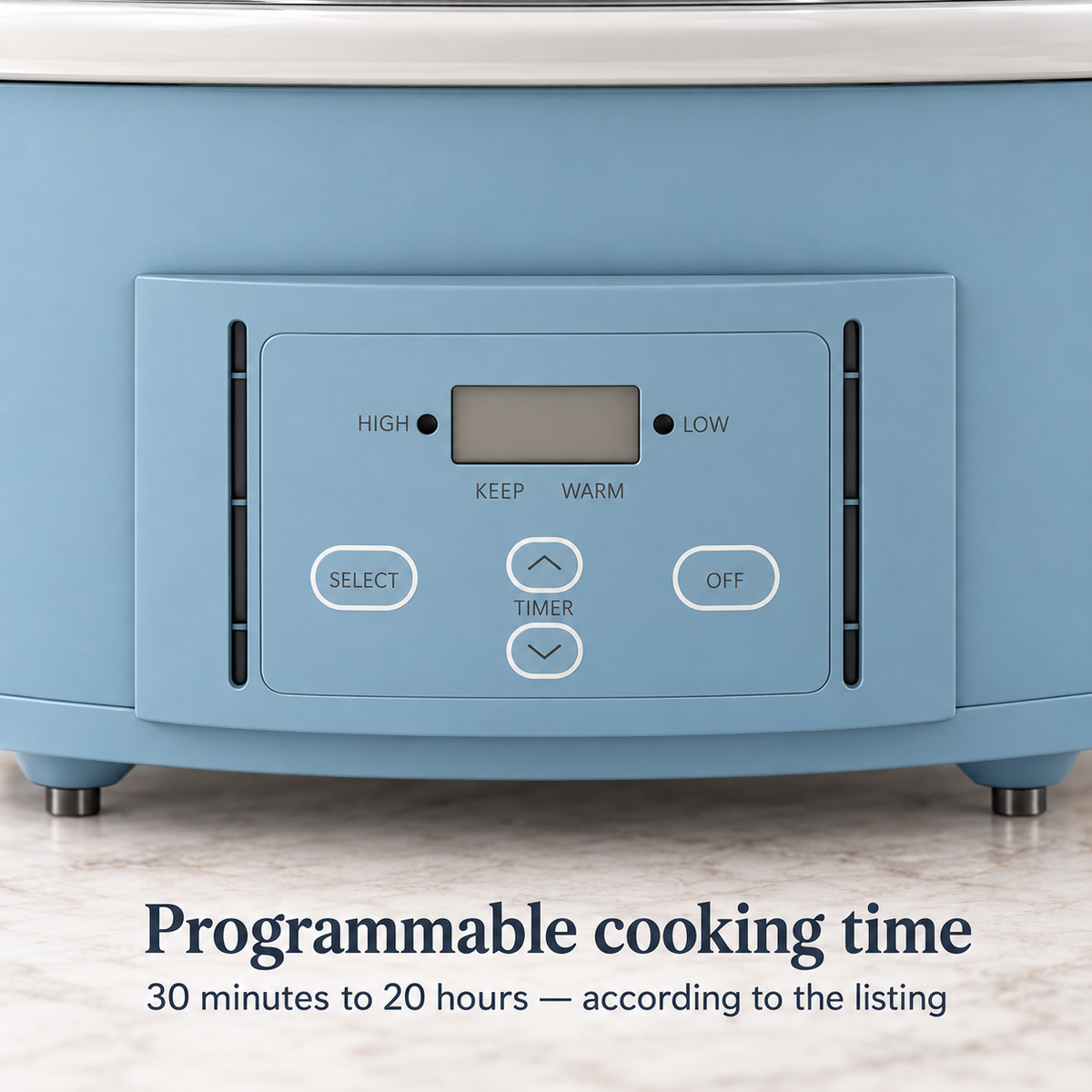 Crock-Pot Design Series 7-Quart, Morning Haze Blue — Controls