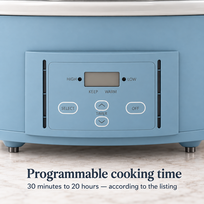 Crock-Pot Design Series 7-Quart, Morning Haze Blue — Controls