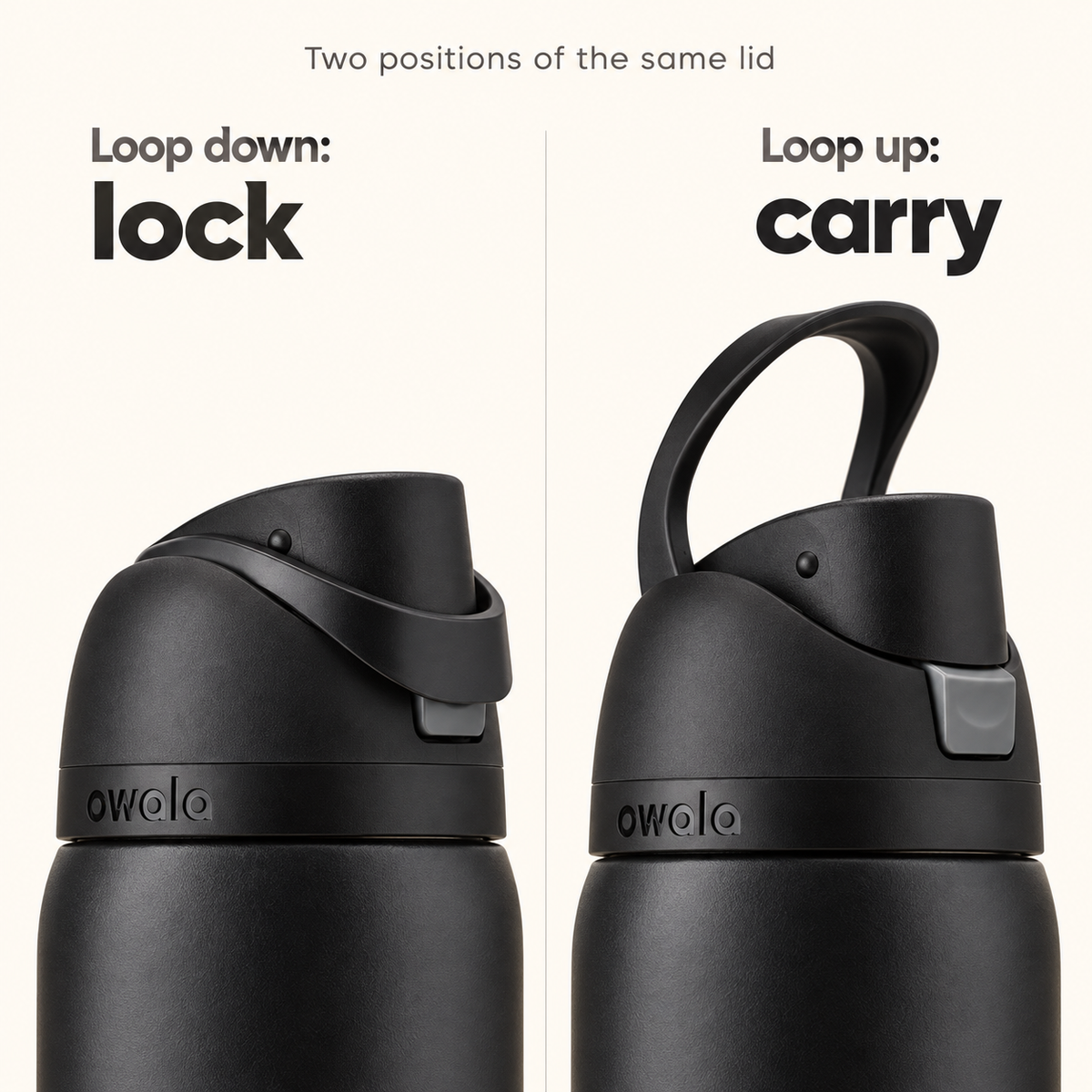 Owala FreeSip 32 oz, Very, Very Dark — Loop Lock