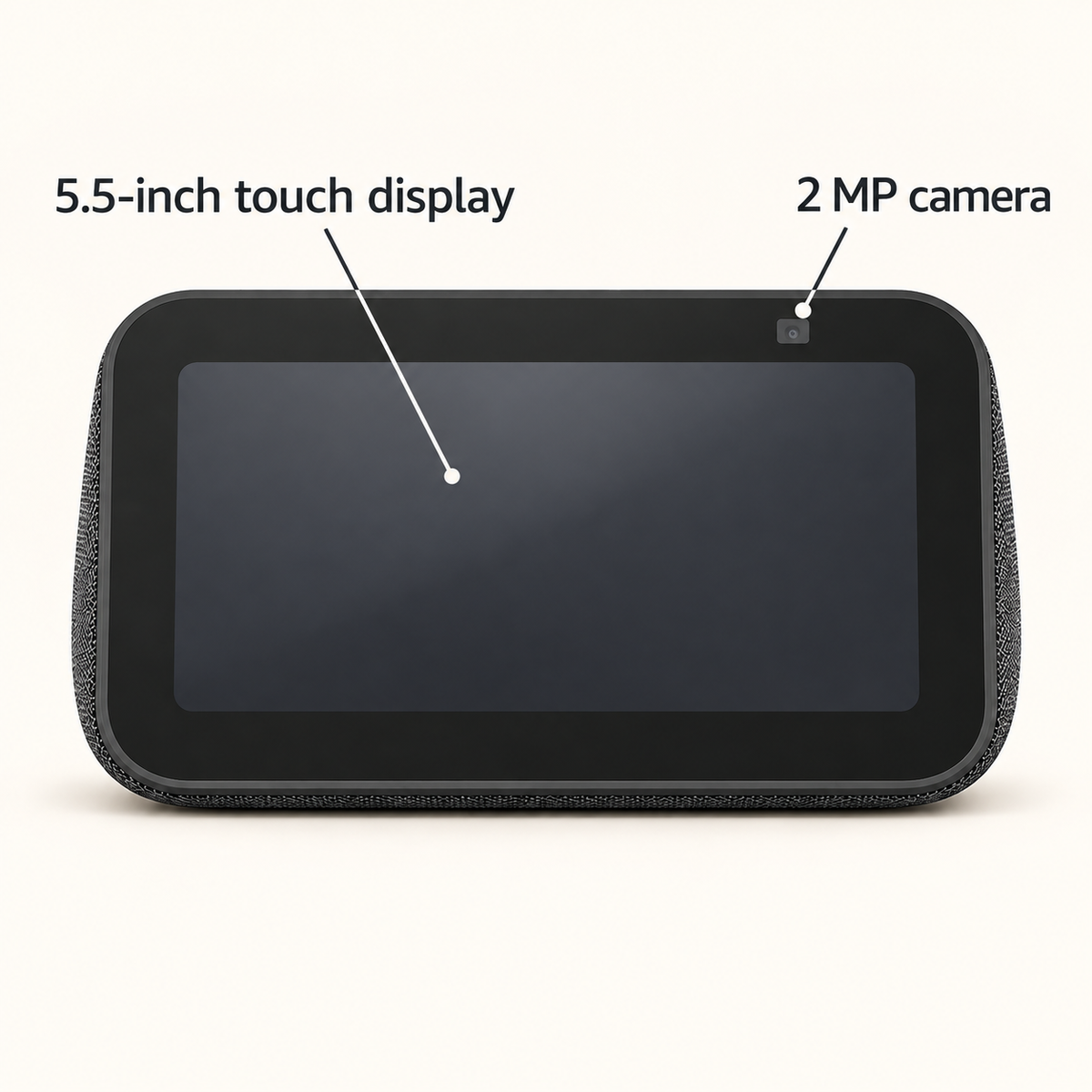 Echo Show 5 (3rd Gen, Charcoal) — Display + Camera