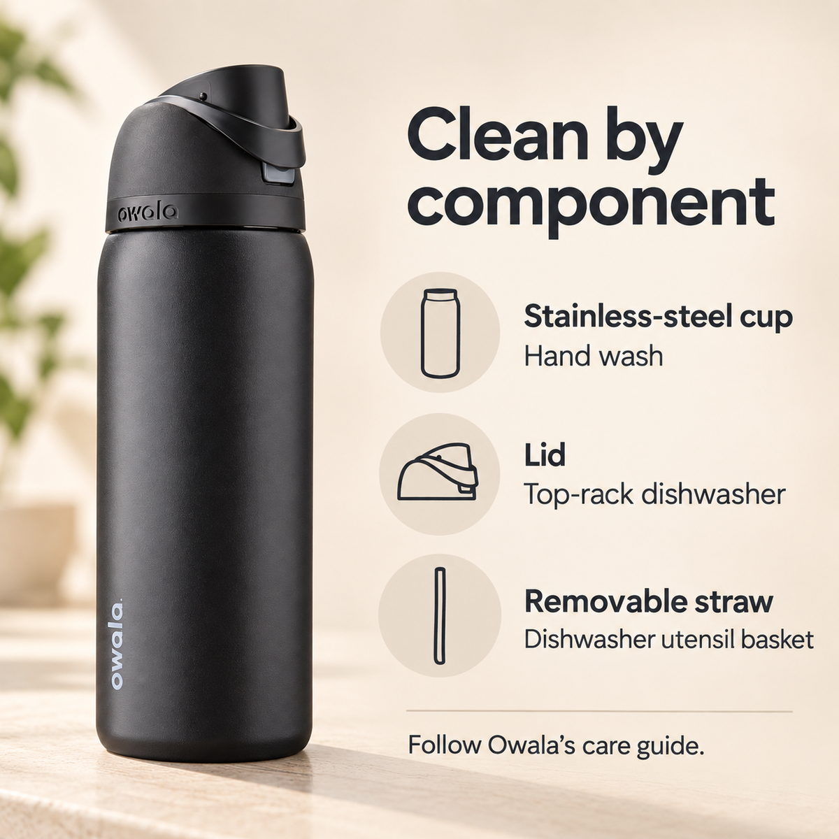 Owala FreeSip 32 oz, Very, Very Dark — Component Care