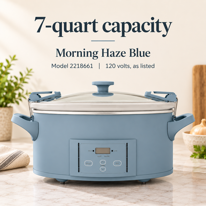 Crock-Pot Design Series 7-Quart, Morning Haze Blue — Capacity + Specs
